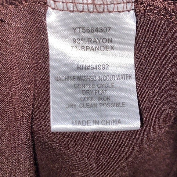 Patrizia Luca Blouse Asymmetrical Draped Cowl Neck Brown Zip detail size XL - Picture 14 of 17